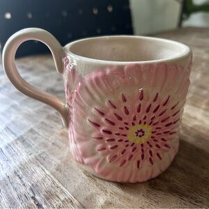 Anthropologie Floral Ceramic Mug